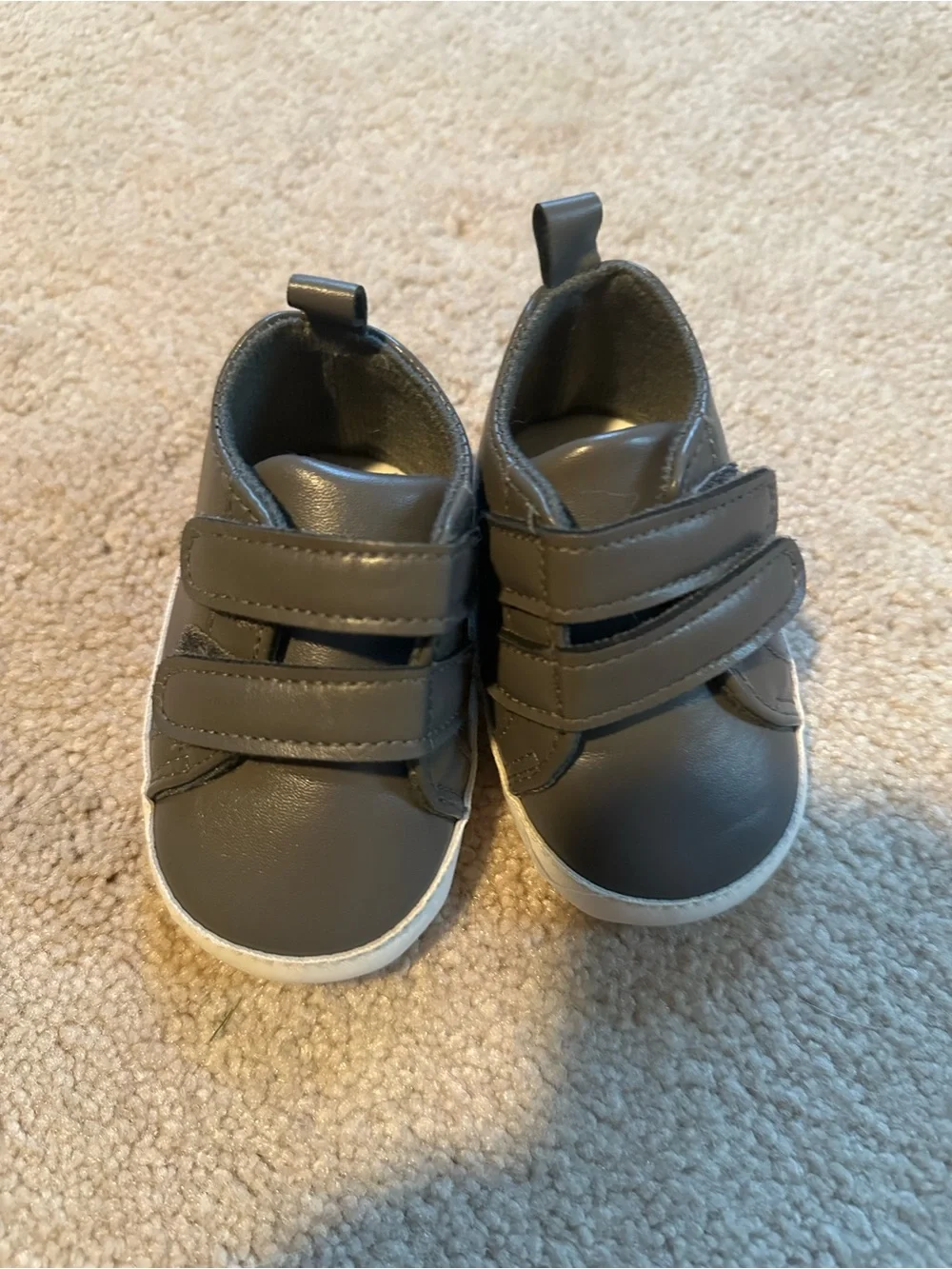 Baby boy size 1 Velcro grey sneakers